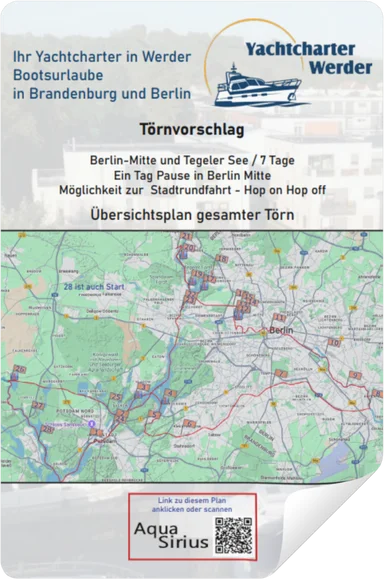 Mockup des Törnvorschlags für Berlin-Mitte und Tegeler See