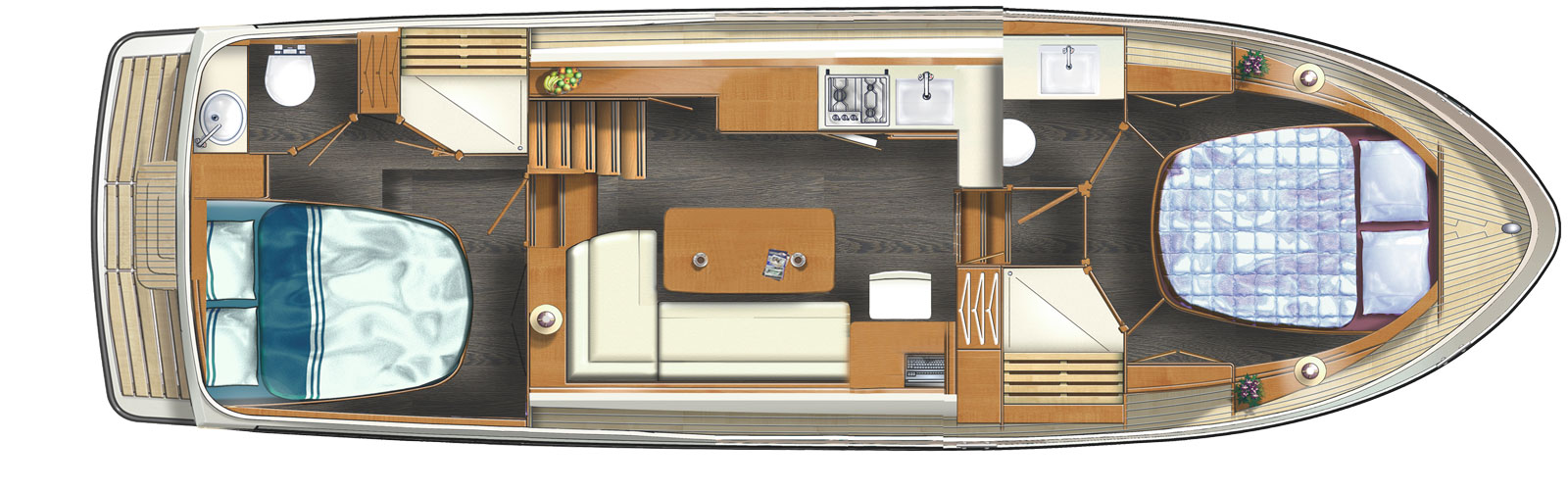 Linssen 35.0 AC - La Bonita - Grundriss - Yachtcharter